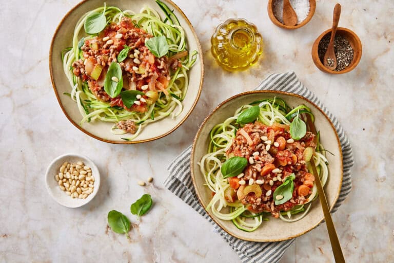 Courgetti bolognese