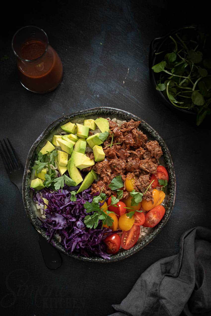 Hacheebowl met bloemkoolrijst