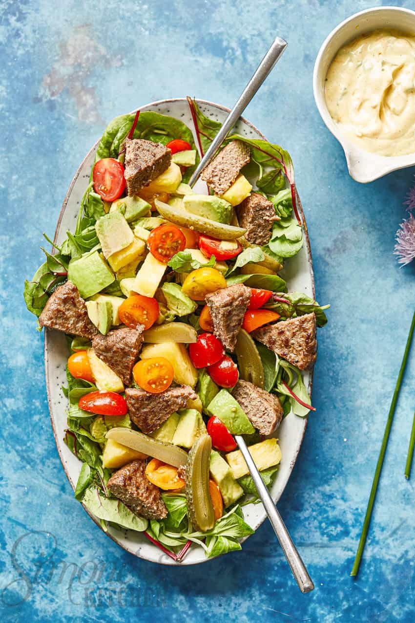 Hamburgersalade Hawaii