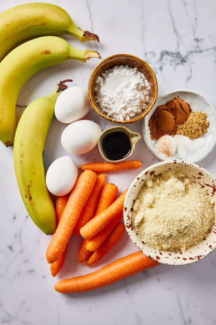 Ingredienten voor glutenvrij bananenbrood