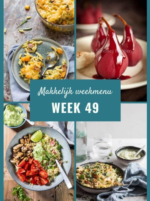 Makkelijk weekmenu voor week 49