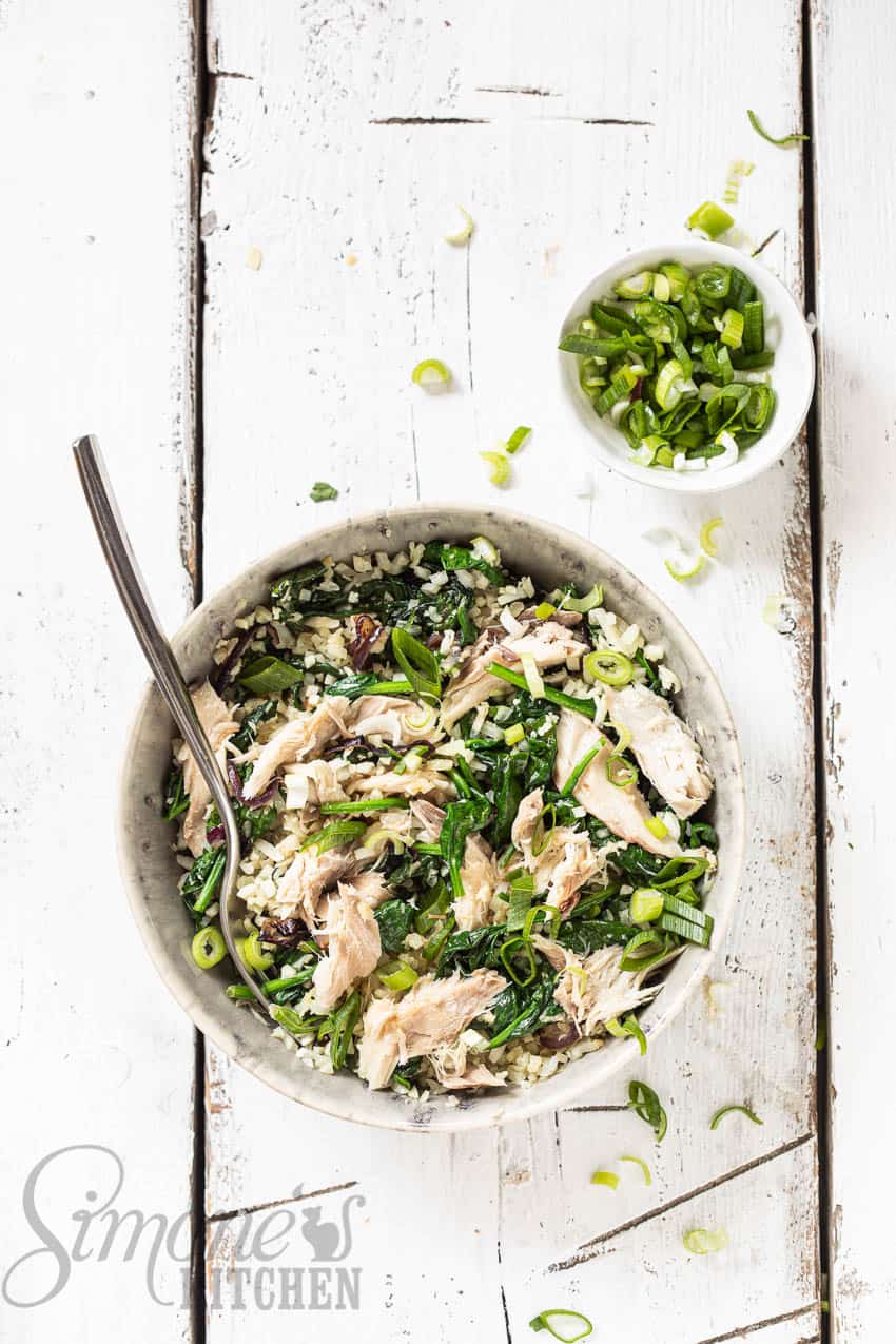 Bloemkoolrisotto met gerookte makreel