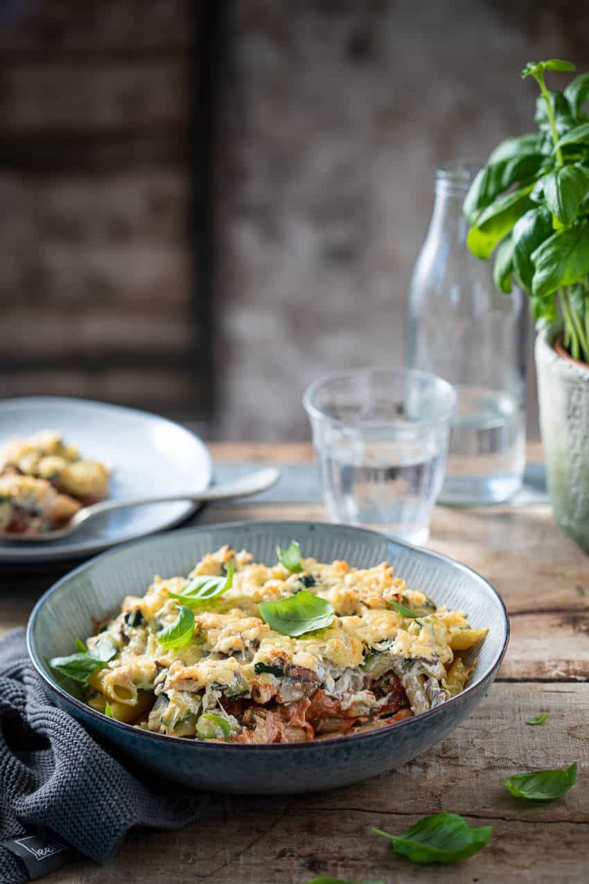Romige courgettepasta uit de oven