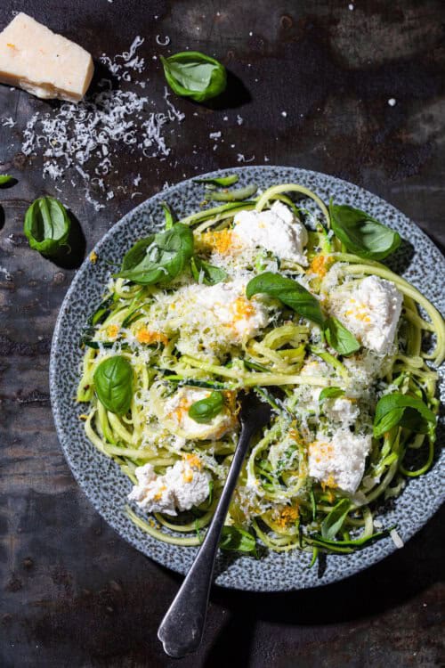 Courgetti met ricotta