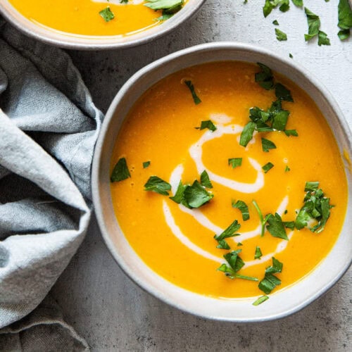 Pompoensoep met appel en kokos
