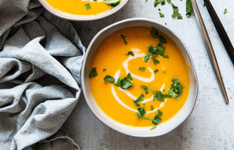 Pompoensoep met appel en kokos