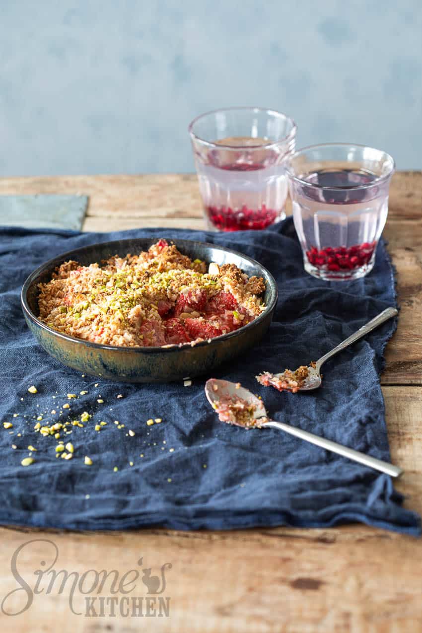 Aardbeien crumble