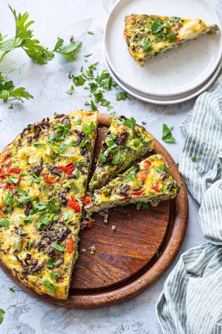 Quiche met gehakt en groente