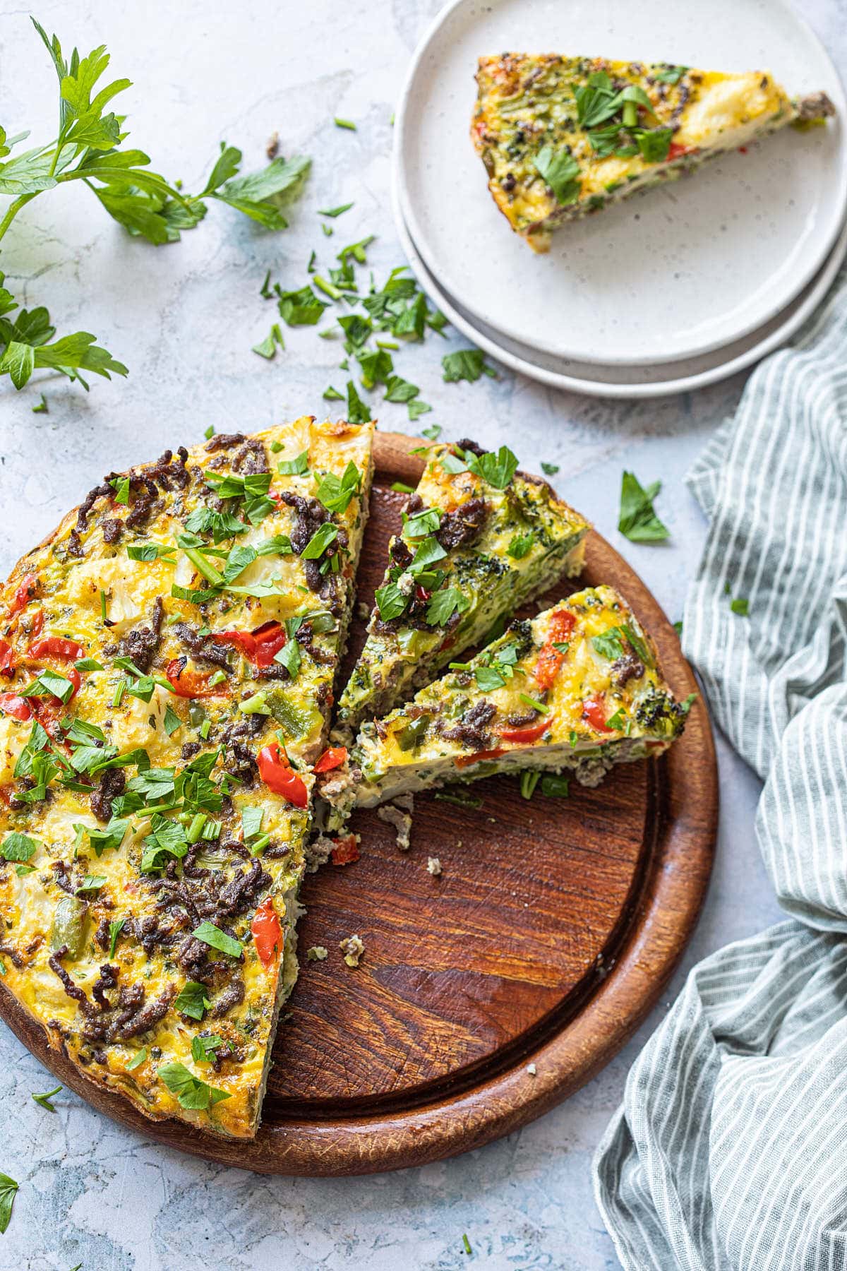 Quiche met gehakt en groente