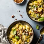 Gnocchi met prei en blauwe kaas