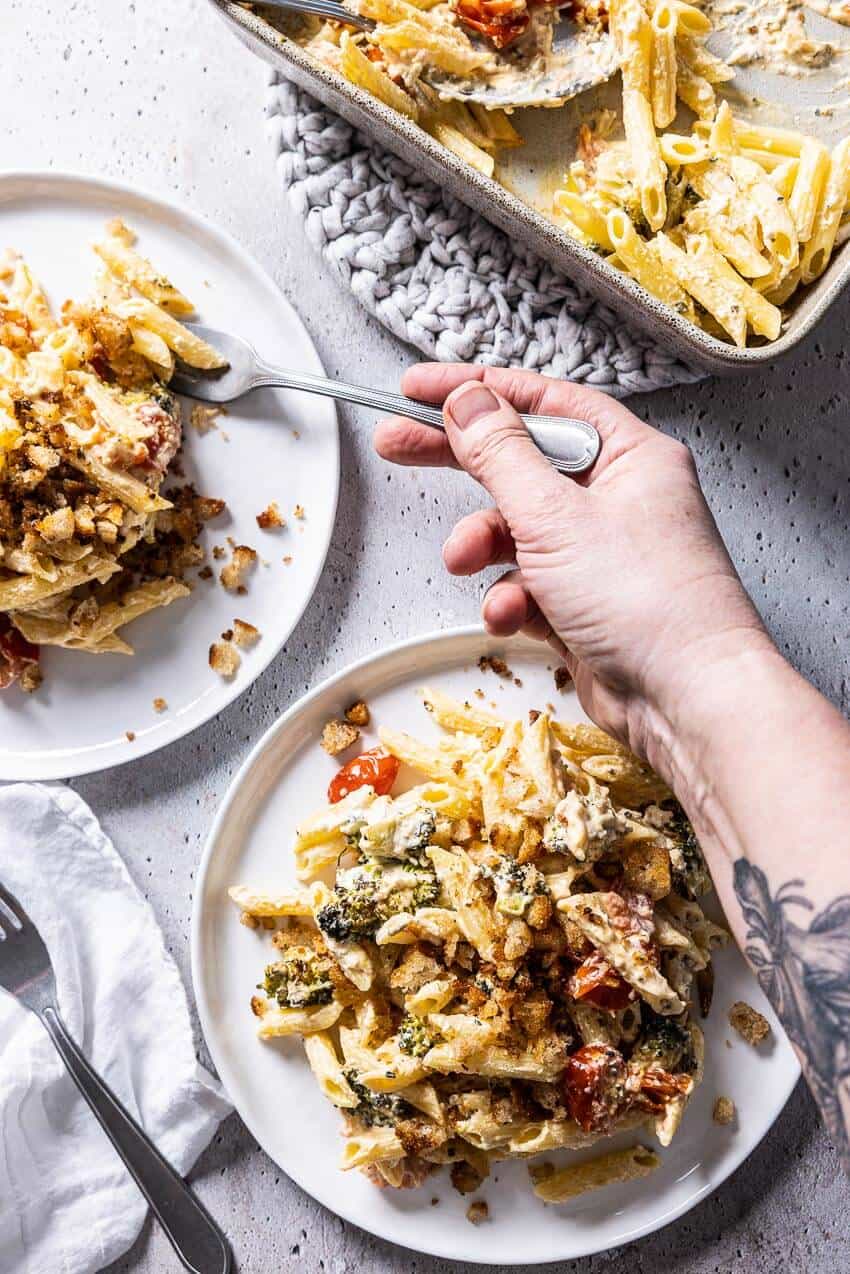 Pasta met pangrattato (tiktok feta pasta)