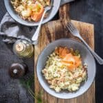 Venkelrisotto met garnalen en zalm