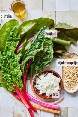 Ingredientenfoto snijbiet met feta