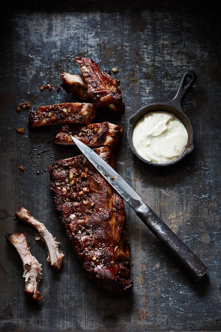Spareribs met coleslaw