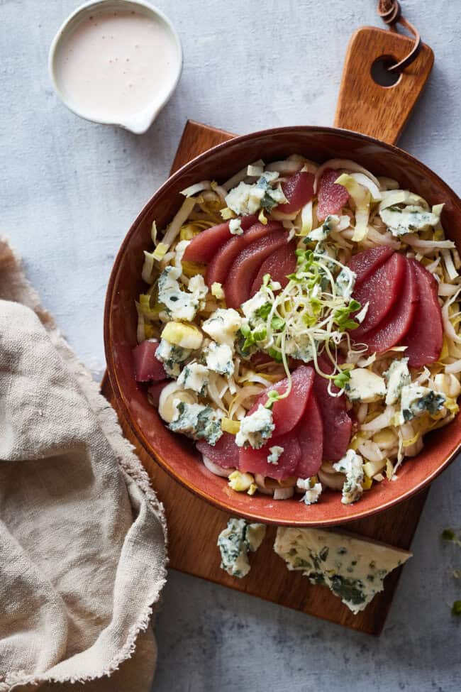 Witlofsalade met stoofpeer