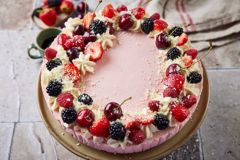 Aardbeien kwarktaart