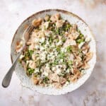Eenpans pasta met doperwtjes