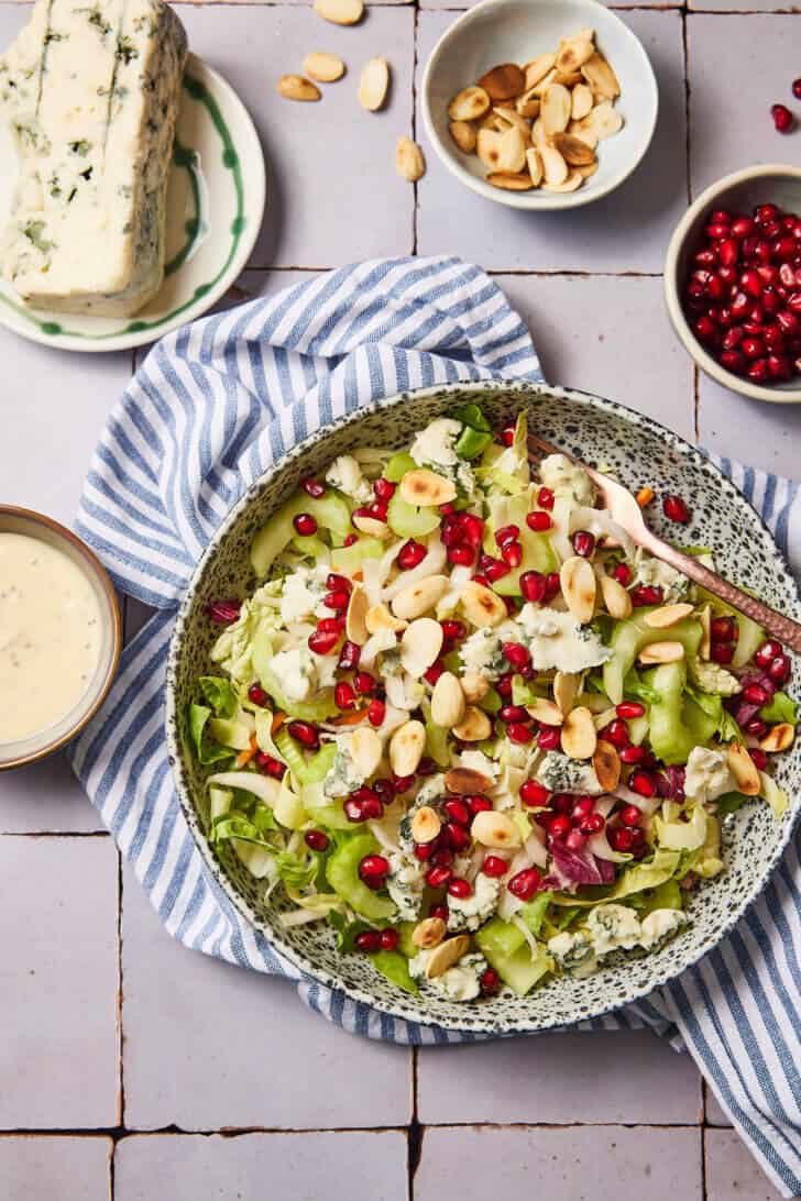 Salade met blauwe kaas