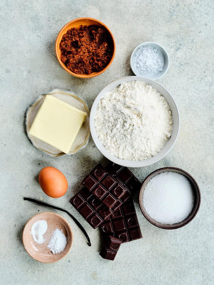 Ingredienten voor chocolate chip cookies