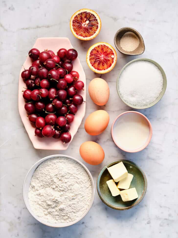 Ingredienten voor kruisbessenvlaai