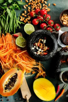 Ingredienten papaya salade