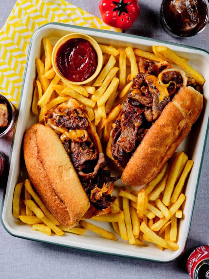 Philly cheesesteak sandwich