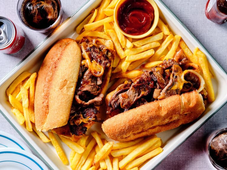 Philly cheese steak sandwich