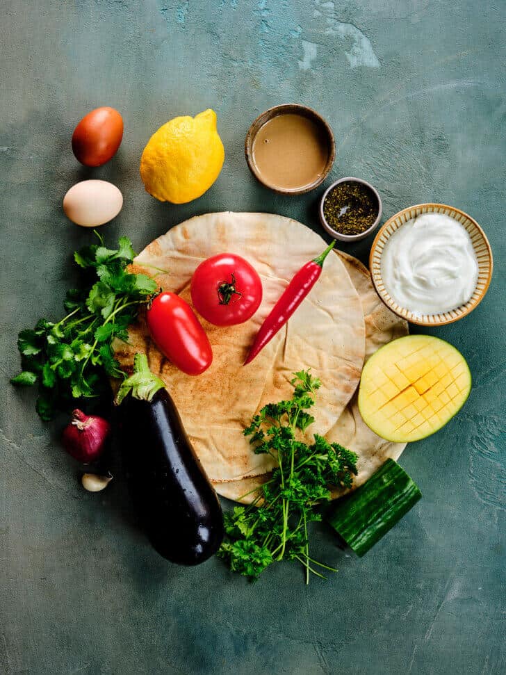 Ingredienten voor sabich