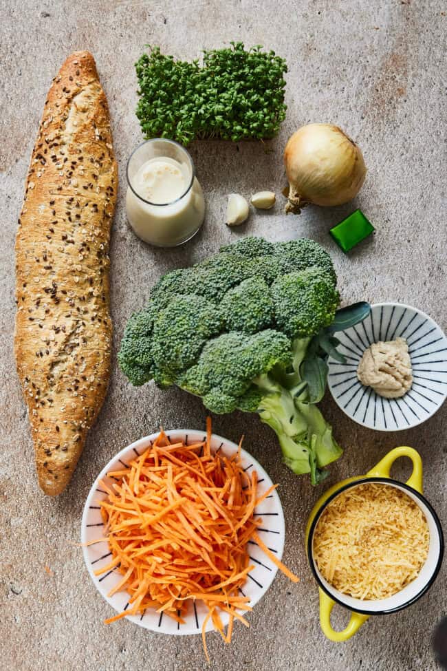 Ingredienten voor de broccolisoep met kaas