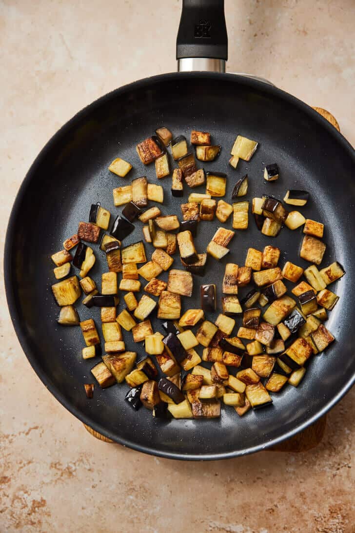 aubergine bereiden in de pan