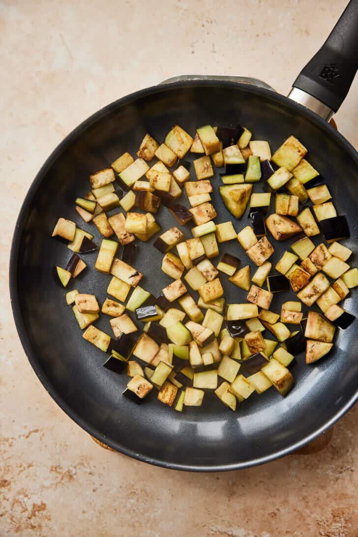 aubergine bereiden in de pan