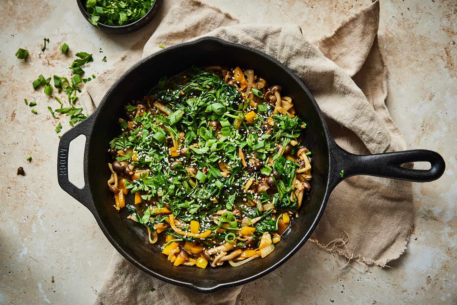 Postelein recept met paddenstoelen