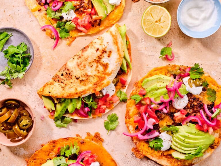 Smashed tortilla burger