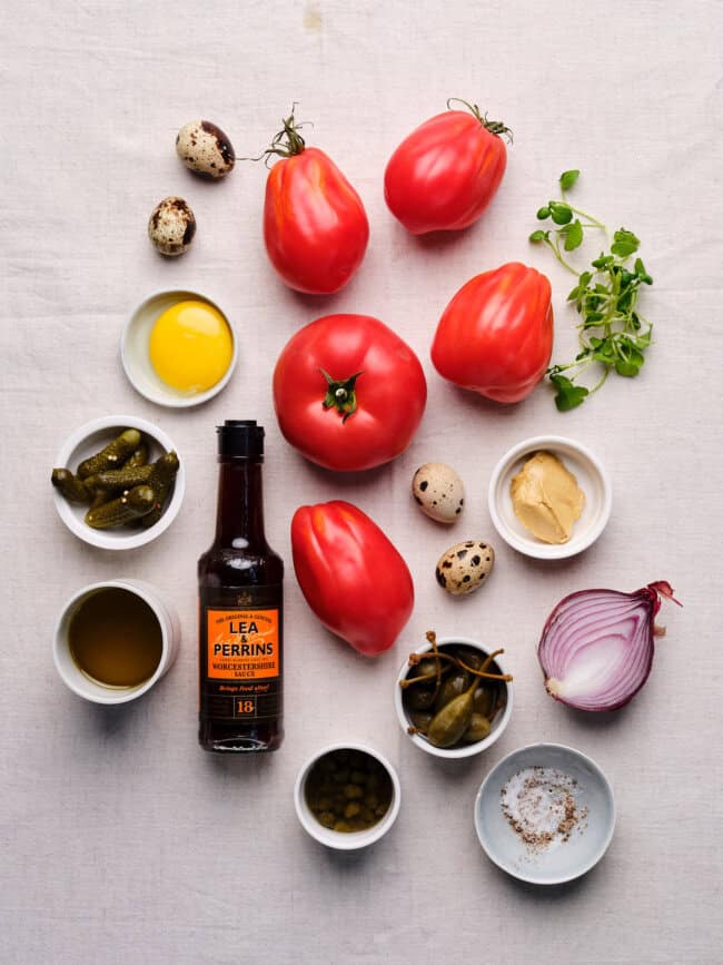Ingredienten voor tomatentartaar