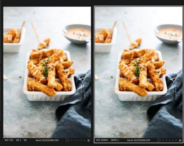 Gebruik van hoge iso