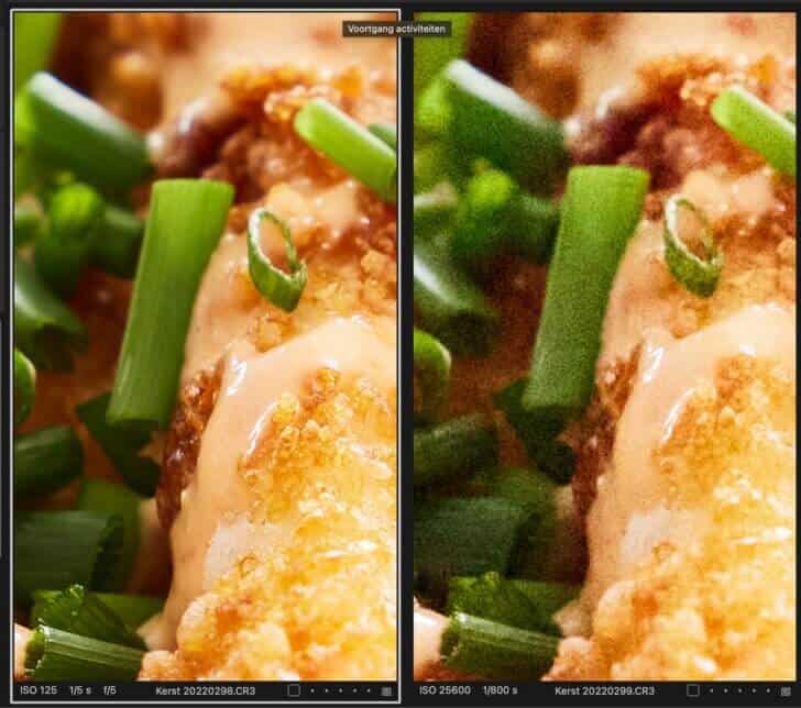 Gebruik van hoge iso