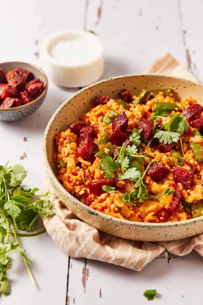 bloemkoolrijst met chorizo