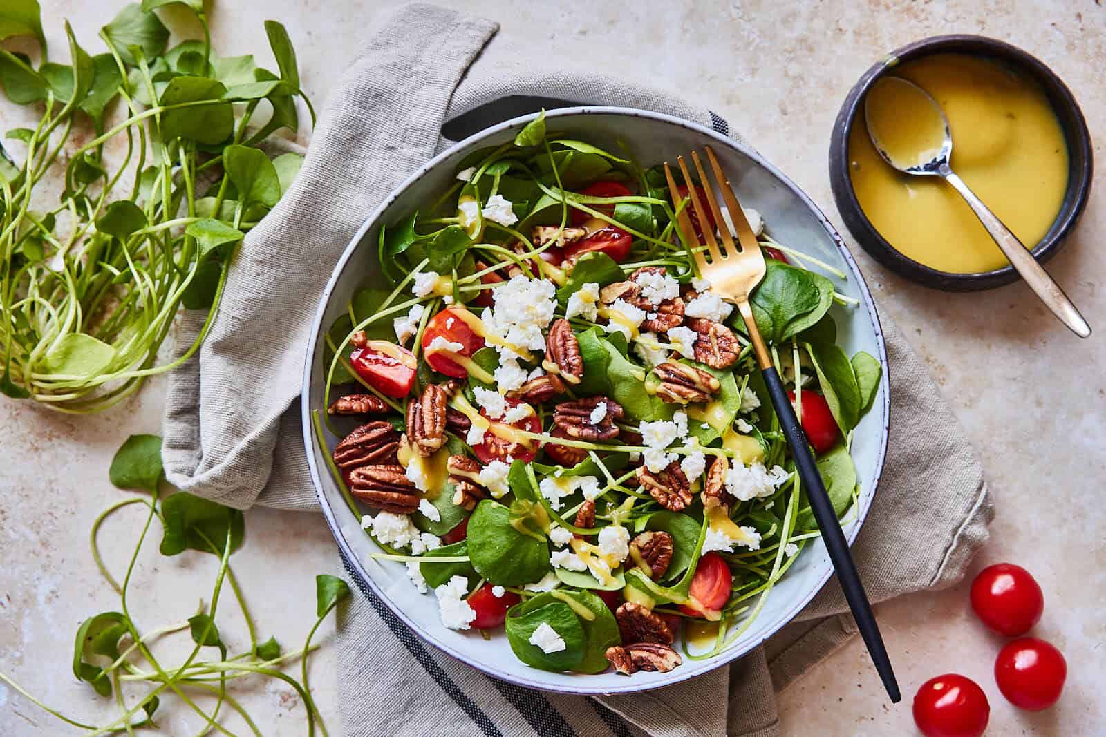 Posteleinsalade met feta