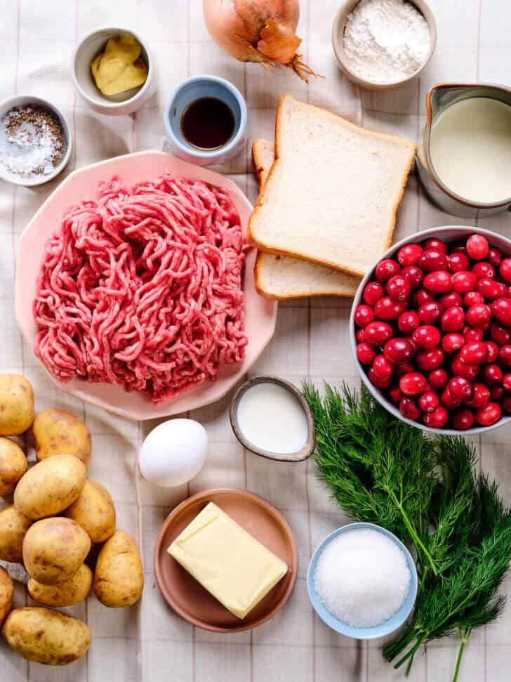 Ingredienten voor Zweedse balletjes