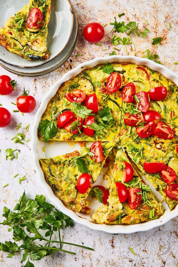 Courgettequiche met tomaatjes