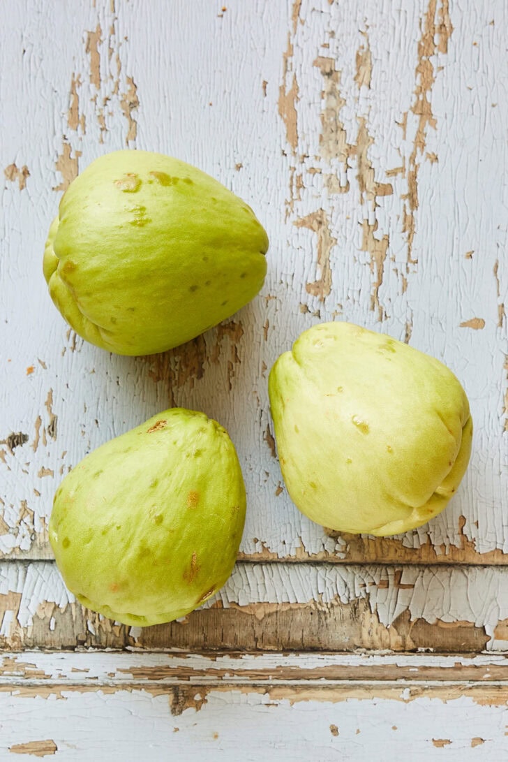 Chayote schoonmaken