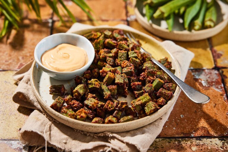 Gegrilde okra uit de airfryer