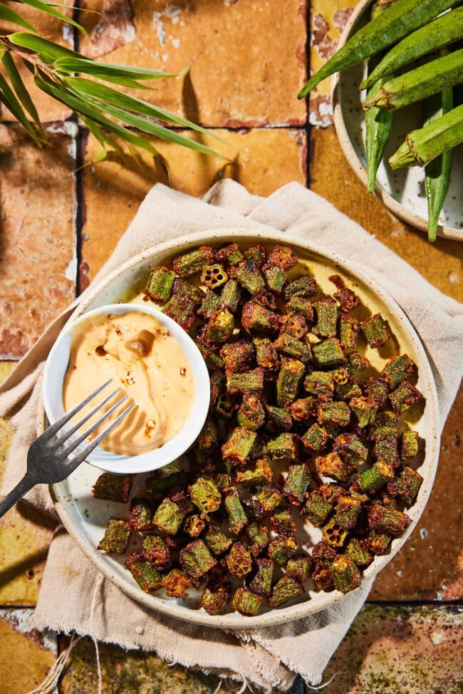 gebakken okra uit de airfryer