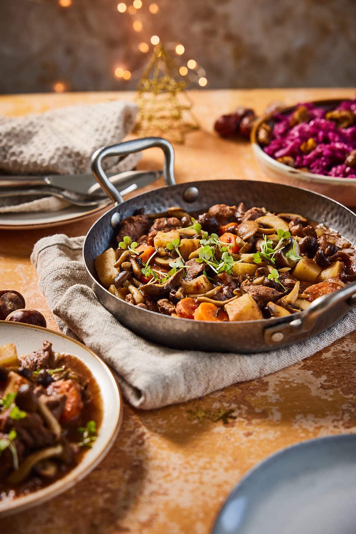 Hertenstoof met paddestoelen