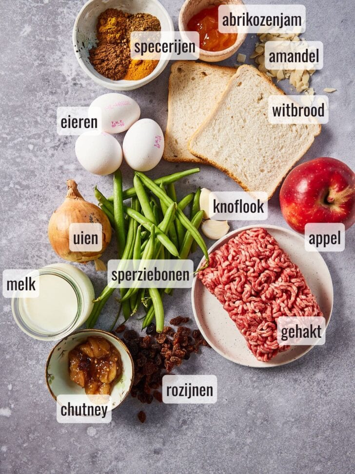 Ingredienten bobotie
