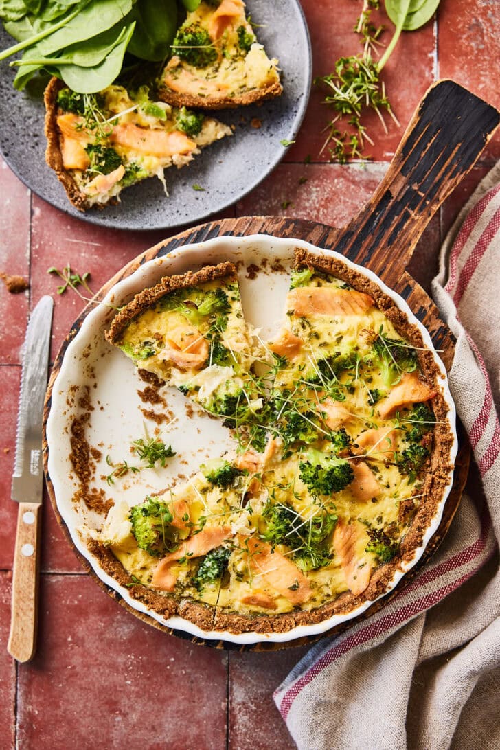 Zuurkool quiche met zalm