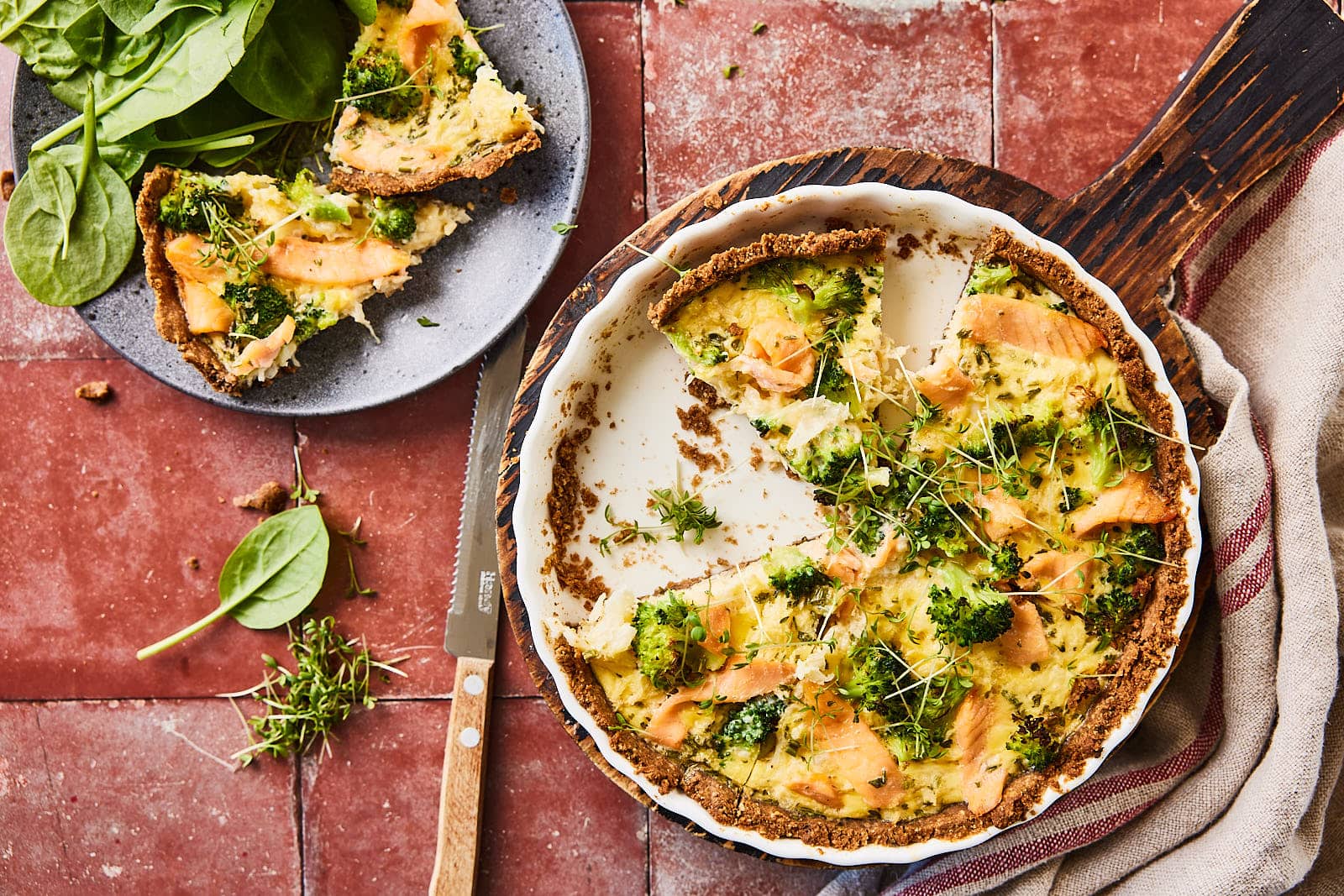 Zuurkool quiche met zalm