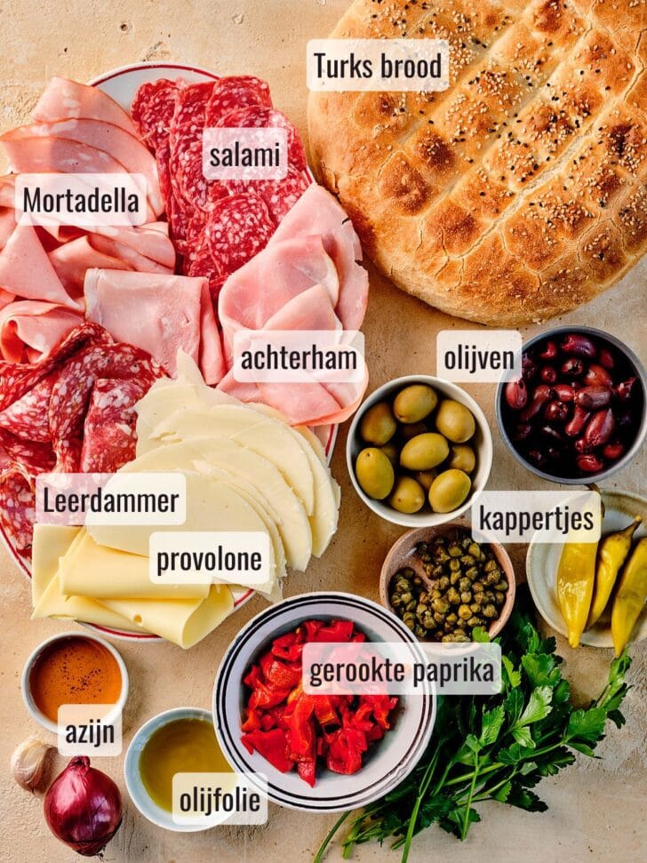 Ingredienten voor muffuletta