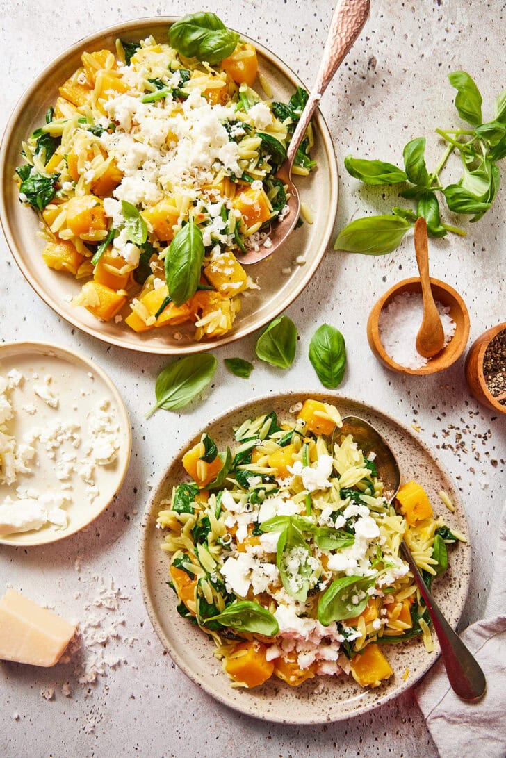 Orzo met pompoen
