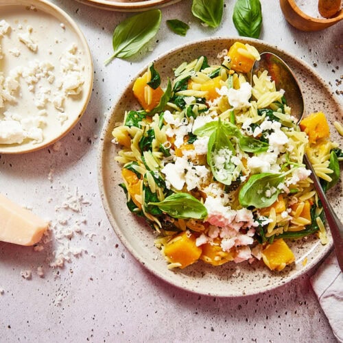 Orzo met pompoen